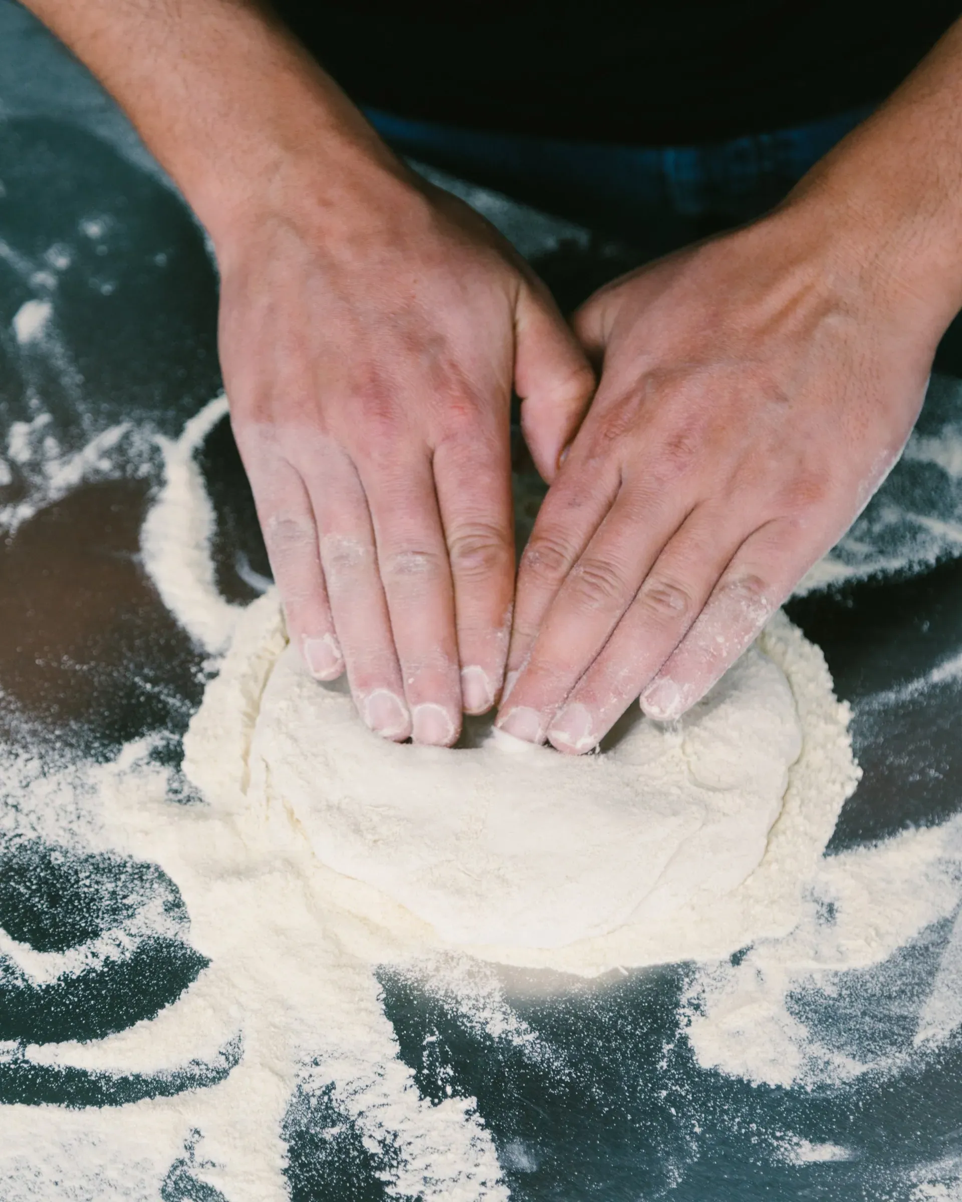 Pizza wird gestretched